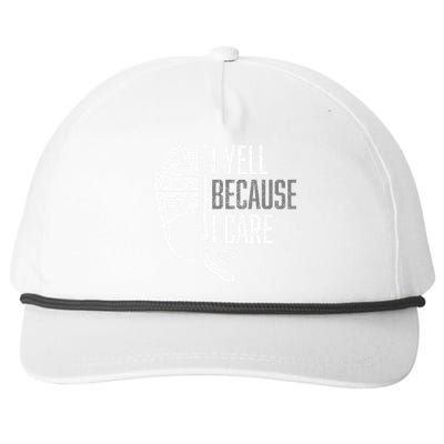 I Yell Because I Care Hockey Ice Hockey Snapback Five-Panel Rope Hat