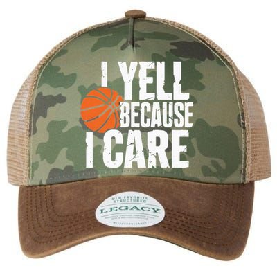 I Yell Because I Care Funny Basketball Legacy Tie Dye Trucker Hat