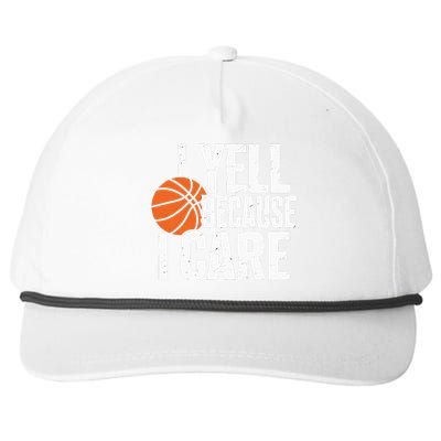 I Yell Because I Care Funny Basketball Snapback Five-Panel Rope Hat