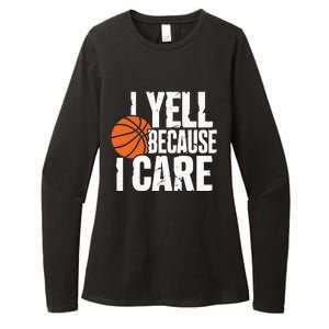 I Yell Because I Care Funny Basketball Womens CVC Long Sleeve Shirt