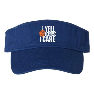 I Yell Because I Care Funny Basketball Valucap Bio-Washed Visor