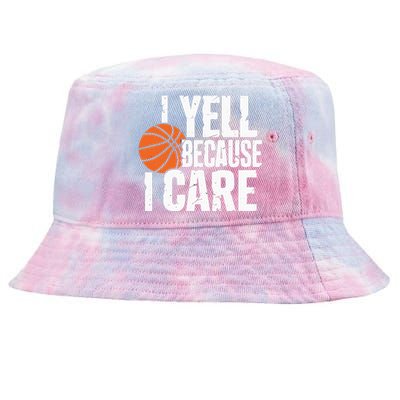 I Yell Because I Care Funny Basketball Tie-Dyed Bucket Hat