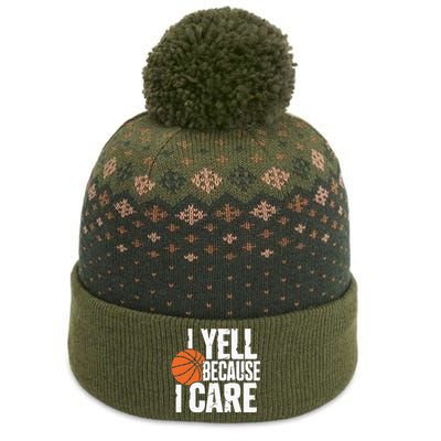 I Yell Because I Care Funny Basketball The Baniff Cuffed Pom Beanie