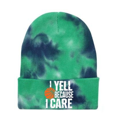 I Yell Because I Care Funny Basketball Tie Dye 12in Knit Beanie