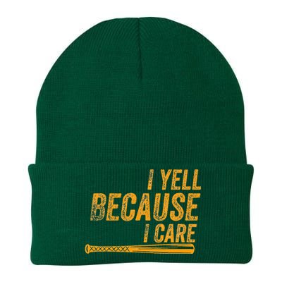 I Yell Because I Care Baseball Softball Dad Mom Knit Cap Winter Beanie