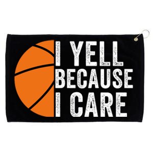 I Yell Because I Care Basketball Pride Basketball Mom Basketball Grommeted Golf Towel