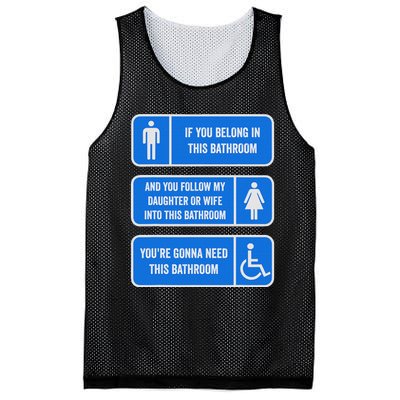 If You Belong In This Bathroom Follow My Daughter Mesh Reversible Basketball Jersey Tank