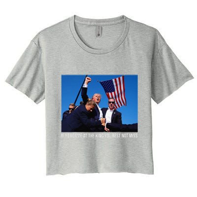 If You Come At The King You Best Donald Trump After Shooting Women's Crop Top Tee