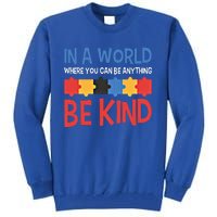 If You Can Be Anything Be Kind Autism Awareness Funny Gift Tall Sweatshirt