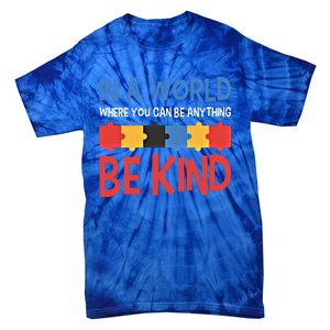 If You Can Be Anything Be Kind Autism Awareness Funny Gift Tie-Dye T-Shirt