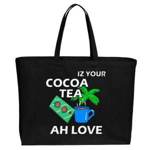 Iz Your Cocoa Tea Ah Love Cotton Canvas Jumbo Tote