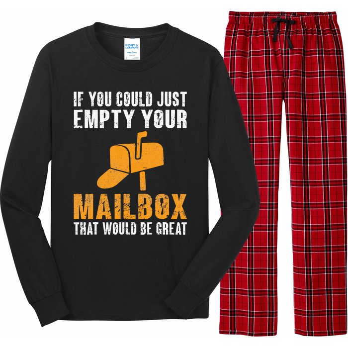 If You Could Just Empty Your Mailbox Funny Postal Employee Long Sleeve Pajama Set