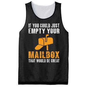 If You Could Just Empty Your Mailbox Funny Postal Employee Mesh Reversible Basketball Jersey Tank