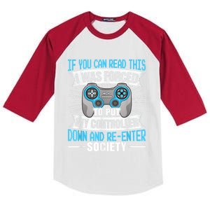 If You Can Read This Gaming Video Game Funny Gamer Kids Colorblock Raglan Jersey