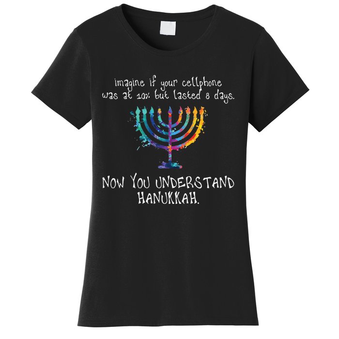 Imagine Your Cellphone Lasted 8 Days Understand Hanukkah Women's T-Shirt