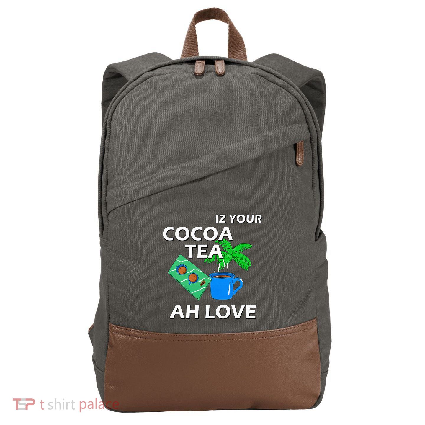 Iz Your Cocoa Tea Ah Love Cotton Canvas Backpack