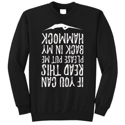 If You Can Read This Put Me Back In My Hammock Swing Summer Sweatshirt