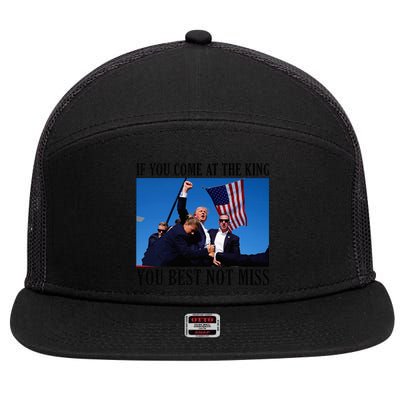 If You Come At The King You Best Not Miss 7 Panel Mesh Trucker Snapback Hat