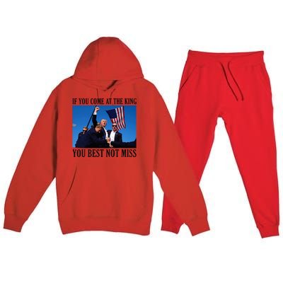 If You Come At The King You Best Not Miss Premium Hooded Sweatsuit Set