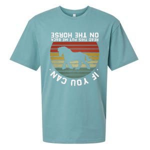 If You Can Read This Please Put Me Back On My Horse Retro Sueded Cloud Jersey T-Shirt