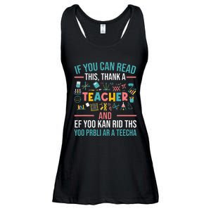 If You Can Read This Thank A Teacher Funny Teacher Ladies Essential Flowy Tank