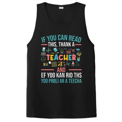 If You Can Read This Thank A Teacher Funny Teacher PosiCharge Competitor Tank