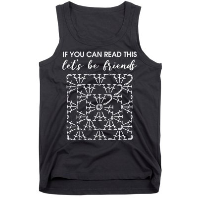 If You Can Read This Lets Be Friends Crochet Tank Top