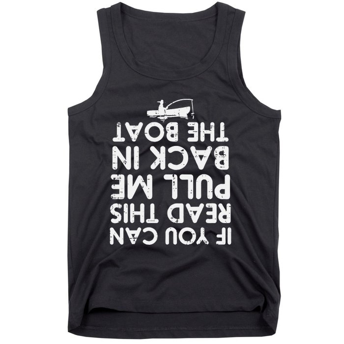 If You Can Read This Pull Be Back Boat Fishing Tank Top