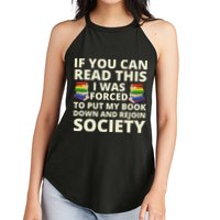 If You Can Read The I Was Forced To Put My Book Down And Rejoin Society Women's Perfect Tri Rocker Tank
