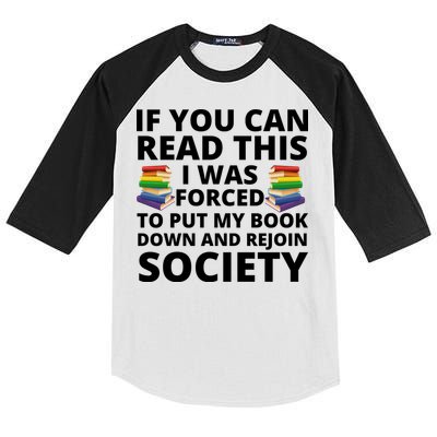 If You Can Read The I Was Forced To Put My Book Down And Rejoin Society Kids Colorblock Raglan Jersey