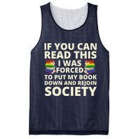 If You Can Read The I Was Forced To Put My Book Down And Rejoin Society Mesh Reversible Basketball Jersey Tank