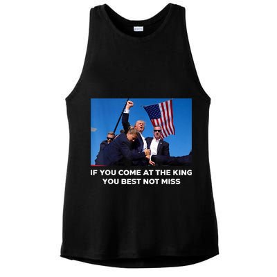 If You Come At The King You Best Not Miss Trump Shot Fist Ladies PosiCharge Tri-Blend Wicking Tank
