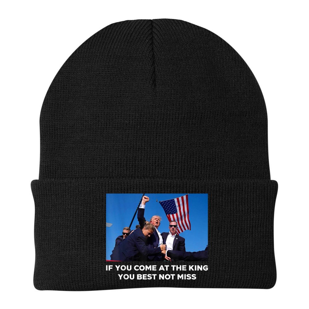If You Come At The King You Best Not Miss Trump Shot Fist Beanie