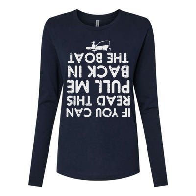 If You Can Read This Pull Be Back Boat Fishing Womens Cotton Relaxed Long Sleeve T-Shirt