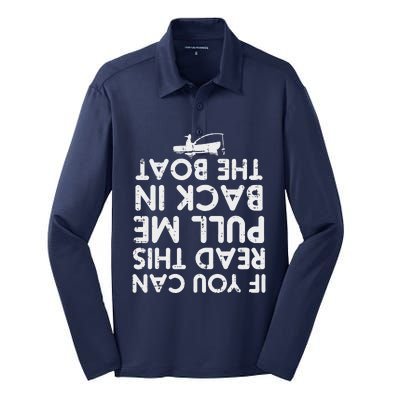 If You Can Read This Pull Be Back Boat Fishing Silk Touch Performance Long Sleeve Polo