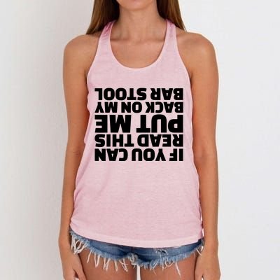 If You Can Read This Put Me Back Women's Knotted Racerback Tank