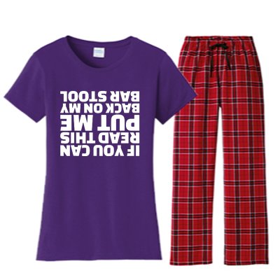 If You Can Read This Put Me Back Women's Flannel Pajama Set