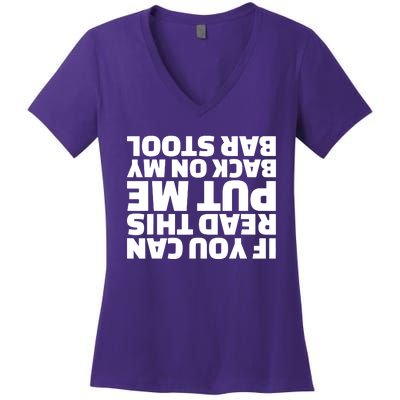 If You Can Read This Put Me Back Women's V-Neck T-Shirt