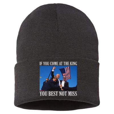 If You Come At The King You Best Not Miss Bold Sustainable Knit Beanie