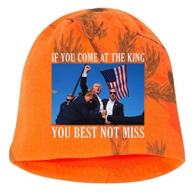 If You Come At The King You Best Not Miss Bold Kati - Camo Knit Beanie