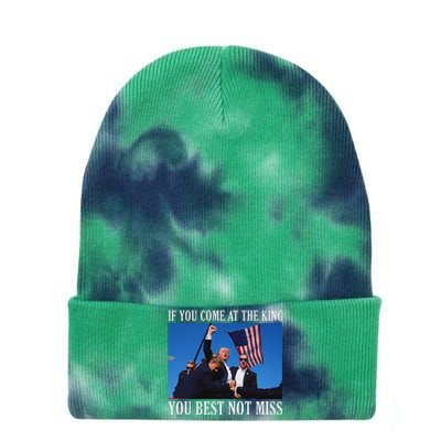 If You Come At The King You Best Not Miss Bold Tie Dye 12in Knit Beanie