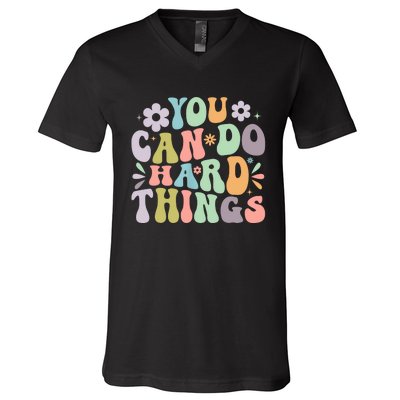 Inspirational You Can Do Hard Things V-Neck T-Shirt