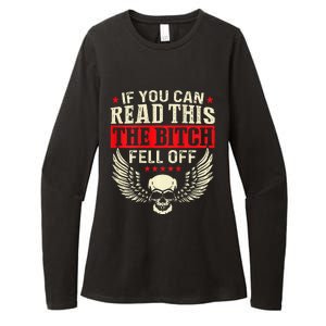 If You Can Read This The Bitch Fell Off Biker Back Print Womens CVC Long Sleeve Shirt