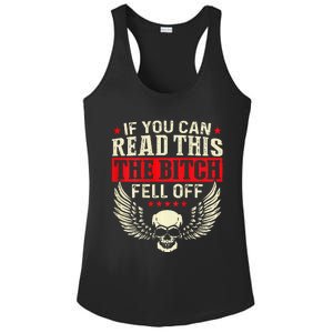 If You Can Read This The Bitch Fell Off Biker Back Print Ladies PosiCharge Competitor Racerback Tank