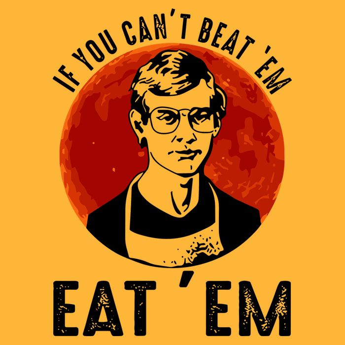 If You Can Beat Em Eat Em Jeffrey Dahmer Pom Pom 12in Knit Beanie
