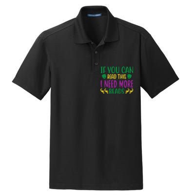 If You Can Read This I Need More Beads Dry Zone Grid Polo