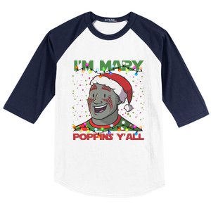 Im Yall Christmas Y Xmas Funny Holiday Season Baseball Sleeve Shirt