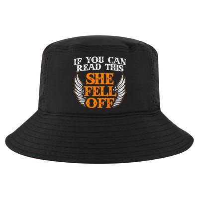 If You Can Read This She Fell Off Biker Motorcycle Riders Cool Comfort Performance Bucket Hat