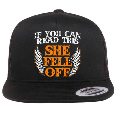 If You Can Read This She Fell Off Biker Motorcycle Riders Flatbill Hat