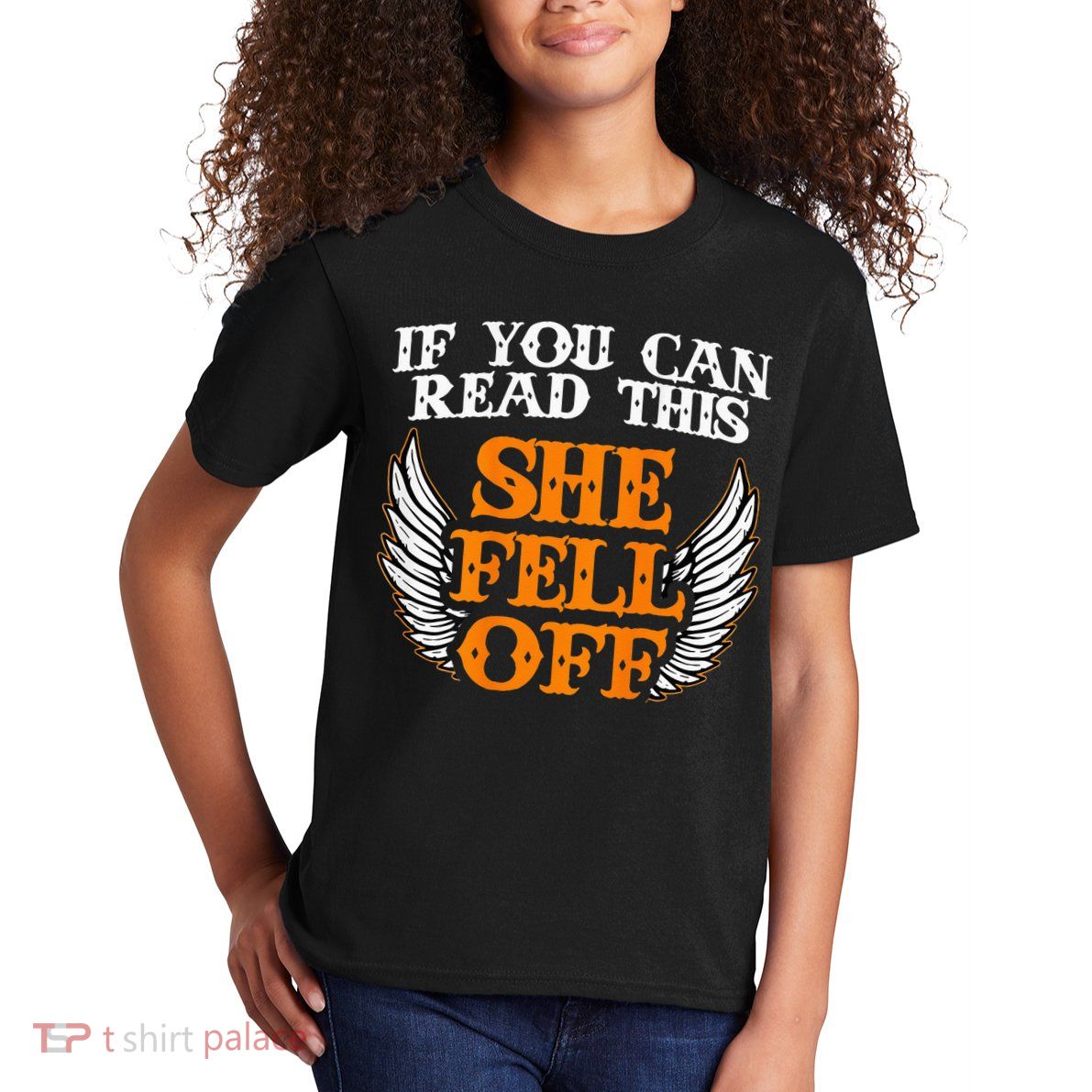 If You Can Read This She Fell Off Biker Motorcycle Riders Kids T-Shirt